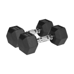Hantle żeliwne gumowane HEX 2x9 kg Rebel Active
