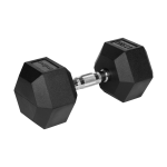 Hantel żeliwny gumowany HEX 17,5 kg Rebel Active