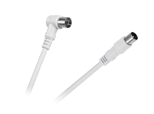 Kabel TV - VIDEO kątowo - prosty biały 10m