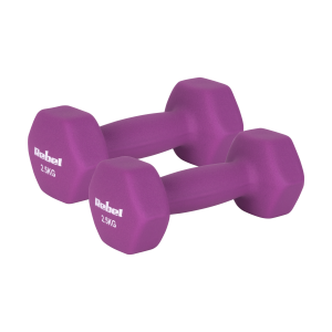 Hantelki żeliwne neoprenowe HEX 2x 2,5kg REBEL ACTIVE