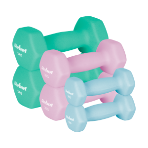 Zestaw hantelków żeliwnych neoprenowych  HEX 12 kg REBEL ACTIVE