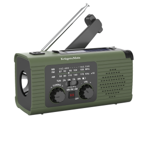 Survivalowe solarne radio alarmowe z powerbankiem 5000 mAh i dynamo Kruger&Matz