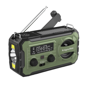 Survivalowe solarne radio alarmowe z powerbankiem 10000 mAh i dynamo Kruger&Matz