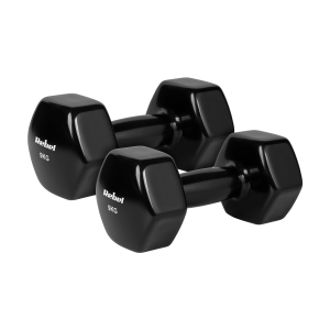 Hantelki żeliwne winylowe HEX 2x 9 kg REBEL ACTIVE